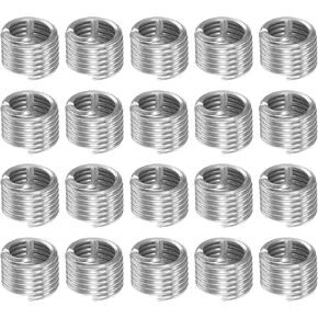 20pcs Wire Thread Inserts M6 x 1 1.5D 304 Stainless Steel Helical Coiled Wire Threaded Sleeve