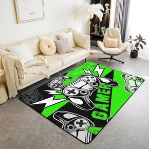 Erosebridal Gaming Non Slip Washable Carpet for Bedside for Boys Xmas Gift Area Rug 3x5 for Teens Youth 3D Video Games Rug Controller Pattern Design Decorative Rug, Gamepad Home Decor
