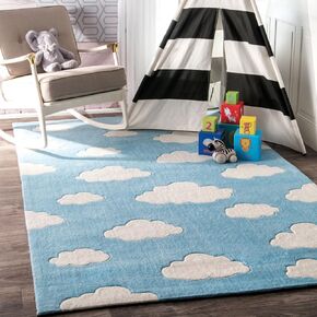 سجادة منطقة nuLOOM Cloudy Sachiko، 4x6، أزرق
