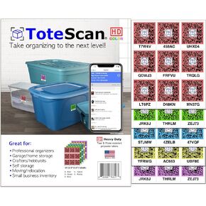 HD Color (Heavy Duty, Tough Labels) Intelligent QR Labels for Organization/Moving/Storage (45 Unique Labels, 2.5"x3")