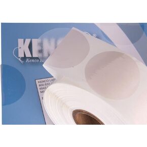 Clear Wafer Package Seals 1.5" Circle Tab Sticker Labels by Kenco (1 Pack (1,000)