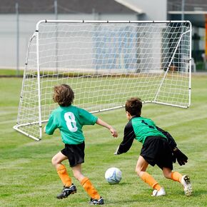 12' x 6' Portable Soccer Goal Football Post Target Net Tournament Regulation Training Aid Ultimate Backyard Outdoor Kids Soccer Goal