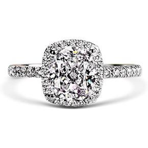 Venetia Top Grade 2.0 Carats Supreme Rectangular Emerald Cushion Cut NSCD Simulated Diamond Ring 925 Silver Cubic Zirconia cz