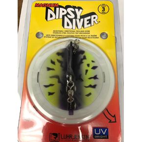 Luhr-Jensen 3 Dipsy Diver (Magnum) Purple Fire UV/Chrome Bottom