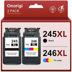 خرطوشة حبر معاد تصنيعها 245XL 246XL لطابعات Canon Ink 245 و246 PG245 CL246 XL تستخدم لطابعة PIXMA MX490 MX492 MG2522 TS3322 TR4522 TR4500 TS3122 (1 أسود، 1 ثلاثي الألوان)