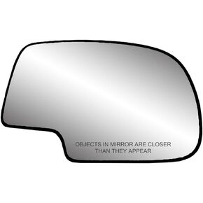 Passenger Side Heated Mirror Glass w/backing plate, Cadillac Escalade, Chevrolet Avalanche, Silverado, GMC Sierra, Silverado, Sierra Classic, Suburban, Tahoe, Yukon, 6 9/16" x 10 1/8" x 10 3/4"