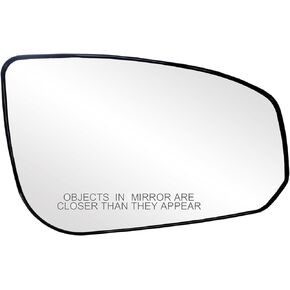 Fit System 30190 Passenger Side Heated Mirror Glass w/Backing Plate, Nissan Maxima, 4 9/16" x 6 15/16" x 7 5/8" (w/o auto dimming)
