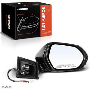 A-Premium Driver Side Power Door Mirror Compatible with Toyota Prius 2016-2022, Prius AWD-e 2019-2022, Prius Prime - Heated Manual Folding with Blind Spot Detection White Outside Rear View Mirror