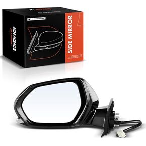 A-Premium Driver Side Power Door Mirror Compatible with Toyota Prius 2016-2022, Prius AWD-e 2019-2022, Prius Prime - Heated Manual Folding with Blind Spot Detection White Outside Rear View Mirror