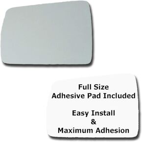 Mirror Glass + Full Size Adhesive Pad for 1984-1996 Jeep Cherokee Driver Side Replacement (1985 1986 1987 1988 1989 1990 1991 1992 1993 1994 1995 84 85 86 87 88 89 90 91 92 93 94 95 96)