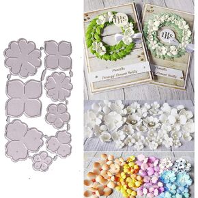 8pcs Flower Metal Die Cuts,Little Flower Leaf Border Cutting Dies Cut Stencils for DIY Scrapbooking Album Decorative Embossing Paper Dies for Card Making