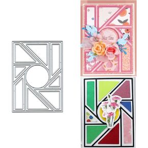 Rectangle Grid Frame Metal Die Cuts Dies, Rectangle Geometric Grid Frame Cutting Dies Cut Stencils DIY Scrapbooking Cards Decorative Embossing Paper Dies for Album Card Making Scrapbooking