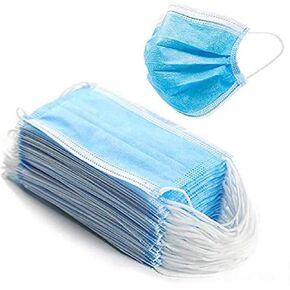 SereneLife 50 Pcs Disposable Face Masks, for Dust Face Covering, Breathable Face Mask 3 Layer Protection Best Facemask, Lightweight Dust Protective Facial Masks - Ships from USA (50-3-PLY)