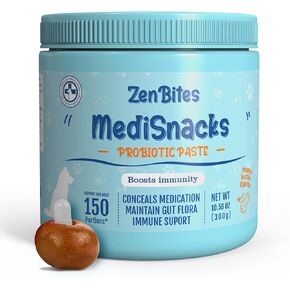 MediSnacks Pill Pouch Paste (New Formula) for Dogs (150 Servings) - Peanut Butter Flavoured Immune and Digestive Support to Hide Medication for Pets - Medicine Mask Wraps,10.6oz