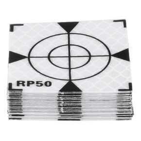 30pcs Survey Reflector Sheets 50x50mm Self-Adhesive Reflective Tape Survey Target Mark for Total Stations, Silver Tone