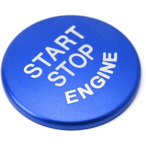 iJDMTOY Racing Sports Inspired Blue Aluminum Keyless Engine Push Start Button Cover Trim Compatible with BMW 1 2 3 4 5 7 Series, X1 X3 X4 X5 X6, etc