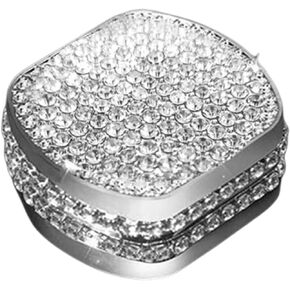 Compatible with Volvo XC60 S60 S90 XC90 Bling Accessories Ignition Start Button Rhinestone Decals Cover for Women (Silver)
