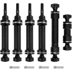 6Pcs Hard Steel Front Rear Driveshaft Center Drive Shaft Compatible with 1/16 Traxxas E-Revo Erevo Summit Slash 4WD RC Upgrade Parts #7051 7250R