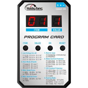 Hobby Fans ESC Programming Card RC Car Electronic Speed Controller Programmer Compatible with Hobby Fans Upgraded 60A ESC and Surpass Hobby Rocket Brushless ESC