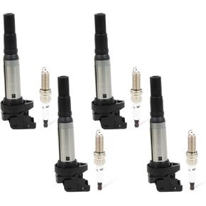 4PCS UF598 Ignition Coils Pack & Iridium Spark Plugs Compatible with Mini Cooper 2007-2013, Cooper Countryman 2011-2016, Cooper Paceman 2013-2016 1.6L Replace#2IGC0222, C-694, GN10328, U5055
