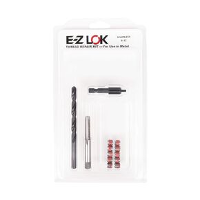 E-Z LOK Metal Thread Repair Kit Tool and Stainless Steel Threaded Inserts Standard Wall 8-32 x 5/16-18