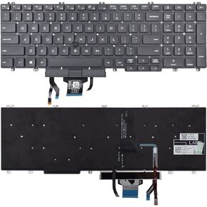 Replacement Keyboard Compatible with Dell Latitude 5500 5501 5510 5511.Precision 3540 3541 3550 3551 with Pointer and Backlight