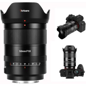 7artisans 50 مم f/1.8 F1.8 عدسة إطار كامل لكاميرا Sony E-Mount عديمة المرآة، عدسة ذات فتحة كبيرة للتركيز التلقائي لسوني a7SⅢ a7Ⅲ a7RⅢ a7Ⅳ a7RⅣ a9 FX3 A7RⅤ a6300 a6400 a6500 a6600 ZV-E10 FX30 in Kuwait
