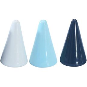 3PCS Black White Blue Ceramic Cone Ring Holders Jewelry Bracelet Display Stand Organizer Holders DIY Craft Cone for Jewelry Ring Wedding Ring