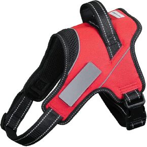 Dog Harness No Pull Name Plate Attachable (Orange, Medium, 11-22lb)