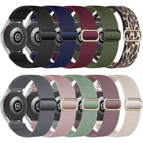 10 Pack Compatible with Samsung Watch 5 Bands/Galaxy Watch 6 Bands 40mm 44mm/Galaxy Watch 4 Bands/Galaxy Watch Active 2 Bands 44mm 40mm/Active 40mm/Watch 5 Pro 45mm/Galaxy Watch 3 41mm/Gear S2, 20mm Stretchy Braided Sport Elastic Nylon Bands for Women Men in Kuwait
