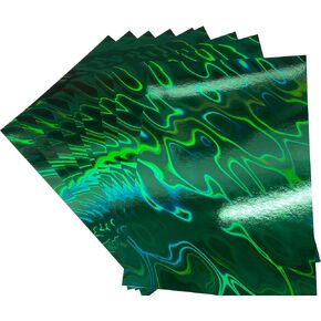 Syntego 5 Sheets A4 Premium Holographic Lava Effect Card Single Sided 240gsm / 88lb Cover (Silver)