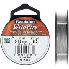 Thermal Bonded Beading Thread, .006 Inch Thick, 20 Yard Spool, Gray