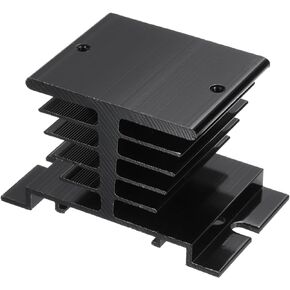 MECCANIXITY Aluminum Heat Sink 10A-40A Black SSR Dissipation Relay Heat Sink for Single Phase Solid State Relay