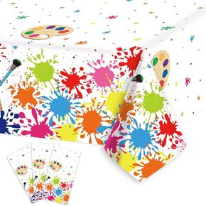 gisgfim 6 Pcs Art Paint Tablecloth Party Supplies Art Theme Birthday Party Decorations Creative Artist Painting Party Table Covers for Kids 105 x 54 inch
