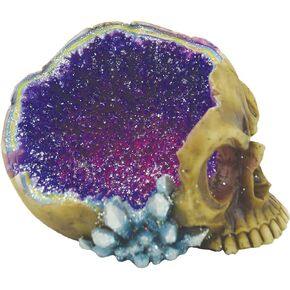 Fantasy Dragon Ashtray | Cool Ashtrays for Medieval Fantasy Fans | Faux Crystal Glitter Decorations | Home Gothic Decor Box | Trippy Ash Tray (Bone Dragon Skull Purple)
