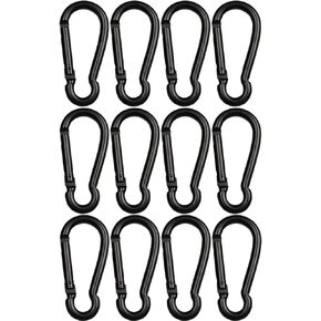 12 Pcs Small Carabiner Clip Snap Hook M4 1.57 Inch Silver Quick Link Clip Keychain for Keychain, Ropes, Pet Chains, Hammock, Backpack, Swing, Water Bottle Capacity 44lb