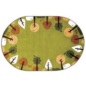 Carpets for Kids 33766 KIDSoft Tranquil Trees Classroom Nursery Kids Room Rug 6ft X 9ft Oval Green