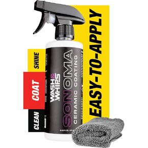 WASH&WHIPS Sonoma Ceramic Finishing Spray 9H: Easy to Use, No Cure Time, After Car Wash - Shields from Sun & Stains, Hydrophobic For Cars, RVs, & Bikes - Gallon