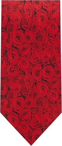 Jacob Alexander Men's Red Floral Roses Flowers Design Regular Length Neck Tie - Red in Saudi Arabia