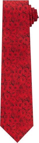 Jacob Alexander Men's Red Floral Roses Flowers Design Regular Length Neck Tie - Red in Saudi Arabia