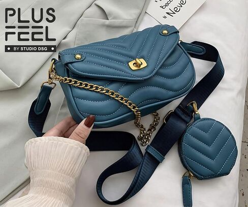Quilted Crossbody Bags for Women Trendy Shoulder Bag Small Purse Handbag with Coin Purse in Saudi Arabia