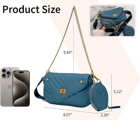 Quilted Crossbody Bags for Women Trendy Shoulder Bag Small Purse Handbag with Coin Purse in Saudi Arabia