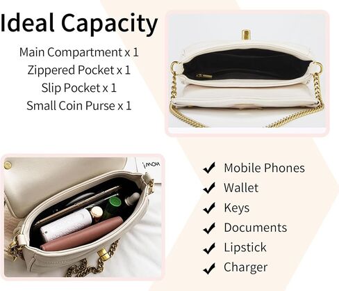 Quilted Crossbody Bags for Women Trendy Shoulder Bag Small Purse Handbag with Coin Purse in Saudi Arabia
