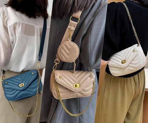 حقائب كروس مبطنة للنساء، حقيبة كتف عصرية، حقيبة يد صغيرة مع محفظة للعملات المعدنية in Kuwait