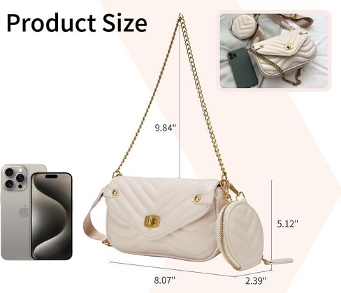 Quilted Crossbody Bags for Women Trendy Shoulder Bag Small Purse Handbag with Coin Purse in Saudi Arabia