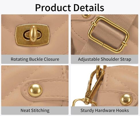 حقائب كروس مبطنة للنساء، حقيبة كتف عصرية، حقيبة يد صغيرة مع محفظة للعملات المعدنية in Kuwait