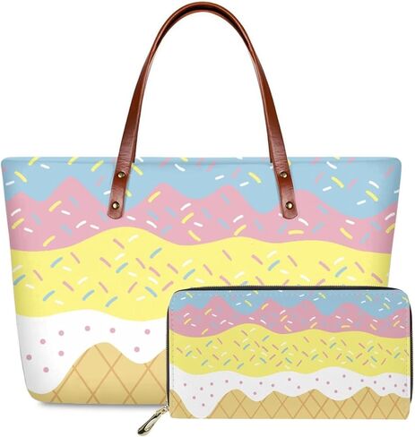 Women Satchel Handbags Shoulder Purses Totes Work Bags with Leather Wallet 2-Piece Set in Saudi Arabia