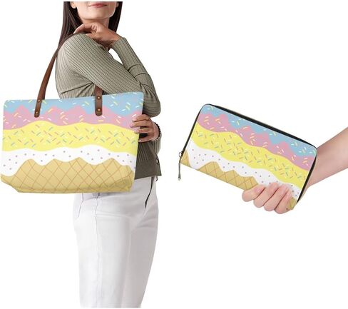 Women Satchel Handbags Shoulder Purses Totes Work Bags with Leather Wallet 2-Piece Set in Saudi Arabia