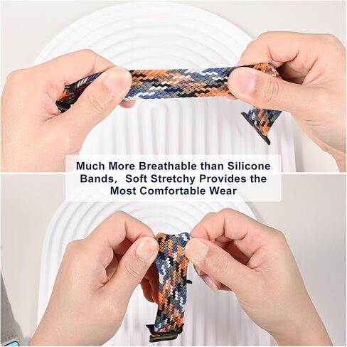 Stretchy Braided Sport Loop Compatible with Apple Watch Band Series 9 8 7 6 5 4 3 38mm 40mm 41mm 42mm 44mm 45mm 49mm for Women Men, Magnetic Buckle Nylon Elastic Strap for iWatch SE/Ultra 1/2 in Saudi Arabia