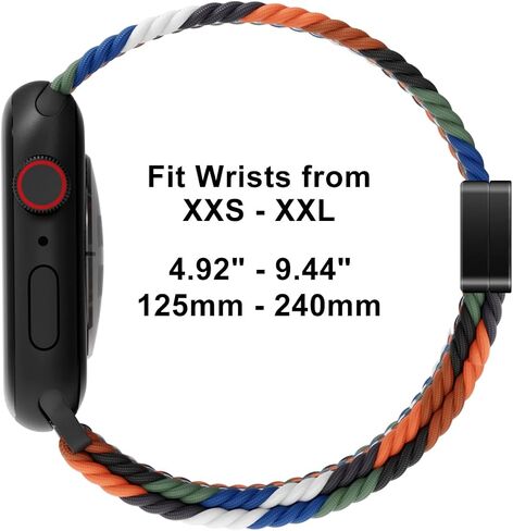 Stretchy Braided Sport Loop Compatible with Apple Watch Band Series 9 8 7 6 5 4 3 38mm 40mm 41mm 42mm 44mm 45mm 49mm for Women Men, Magnetic Buckle Nylon Elastic Strap for iWatch SE/Ultra 1/2 in Saudi Arabia